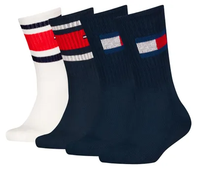 Productafbeelding van Tommy Hilfiger Uni kindersokken, model Flag & Sport Stripe Classic, marineblauw, maat 35-38 EU