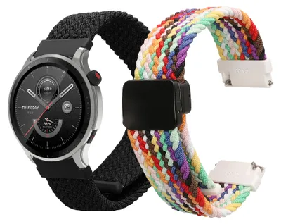Produktbild von kwmobile 2x Ersatzarmband kompatibel mit Huami 22mm Amazfit Bip 6 / Bip 5 Unity / Bip 5 / GTS 3 / Balance 2 / Helio Strap Armband - Nylonarmband Set