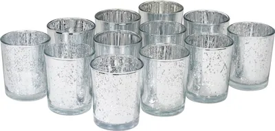 Produktbild von 12er Set Teelichthalter Weihnachten Glas Windlicht Weihnachten Teelichtgläser Teelichtglas Kerzengläser Weihnachtsdeko Teelicht Weihnachts Windlichter Glas Deko