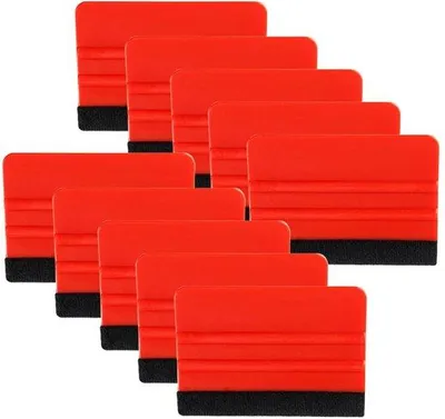 Imagen del producto de 10 unidades de rodillo de plástico Viltrakel con superficie de fieltro, ideal para aplicar vinilo adhesivo de forma universal