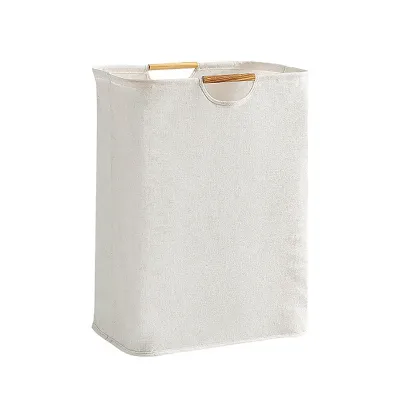 Produktbild von Großer Wäschekorb, wasserdicht, zusammenklappbar, mit Holzgriff für das Badezimmer im Haushalt