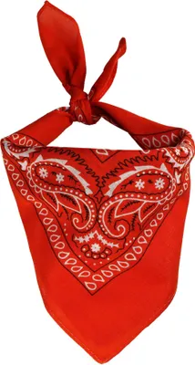 Produktbild von Bandana Tuch Paisley Muster 02 blutorange weiß quadratisches Kopftuch
