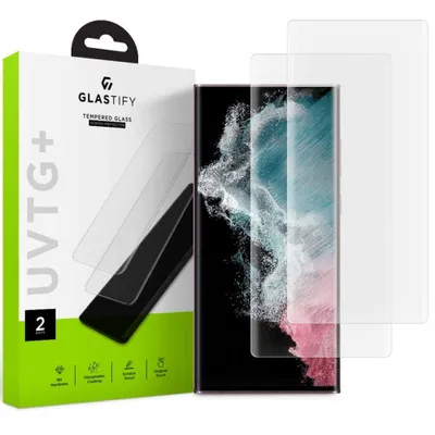 Obrázok produktu pre Tvrdené Sklo Glastify Uvtg+ 2-Balenie Galaxy S22 Ultra