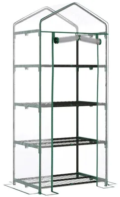 Immagine prodotto di Serra a 4 piani | Colore: trasparente/verde scuro | Dimensioni: 50x70x160 cm