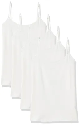 Immagine prodotto di A. Essentials, canottiera aderente da donna, confezione da 4, colore bianco, taglia XXL