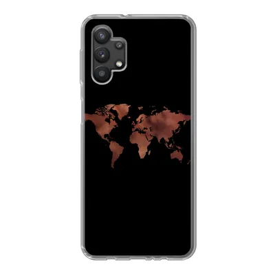 Produktbild von MuchoWow® Handyhülle Schutzhülle Hülle für Samsung Galaxy A32 5G Weltkarte - Leder - Schwarz Silikon Softcase Handy Hülle - Softcase