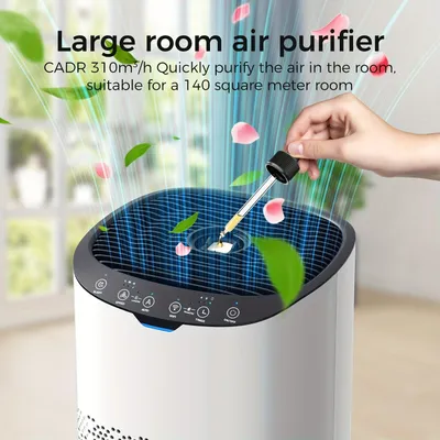 Image de Purificateur d'air intelligent avec filtre HEPA, idéal pour les grandes pièces jusqu'à 120 m², et contrôlable via une application