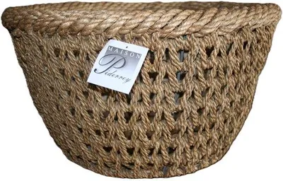 Productafbeelding van Maison Péderrey: Decoratieve mand van zeegras, naturel – Diameter 46 cm, hoogte 30 cm
