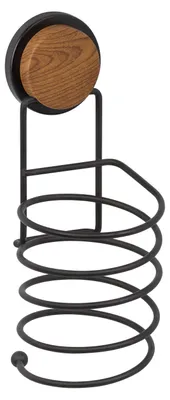 Zdjęcie produktu dla Okyanus Home | Uchwyt na suszarkę do włosów – uchwyt do suszarki – czarny – 25 x 10 x 14 cm – z metalu i tworzywa sztucznego – uchwyt ścienny na suszarkę do włosów