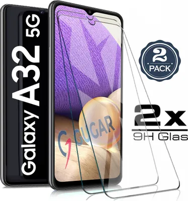 Produktbild von 2X Samsung Galaxy A32 5G Panzerglas Glasfolie Display Schutz Folie HD Glas 9H Hart Echt Glas Displayschutzfolie 2 Stück