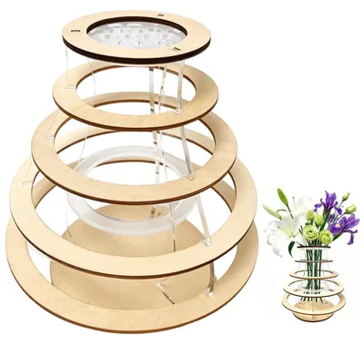 Productafbeelding van Omgoods - Decoratieve Houten Vaas voor Bloemstukken, Hoogwaardige Hout