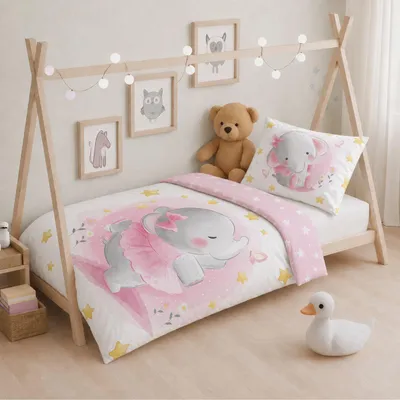 Produktbild von Kinderbettwäsche 100x135 cm + 40x60 cm Elefant 100x135 cm + 40x60 cm - Elefant