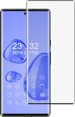 A screen protector is shown placed over a smartphone screen.