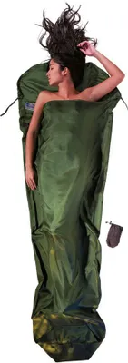 Produktbild von Cocoon MummyLiner Seide Hüttenschlafsack (Wärmeleistung +5,3°C / Max. Körpergröße 210cm / Gewicht 0,135kg dark olive green