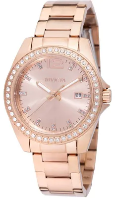 Obrázek produktu pro Invicta Angel 49845 Dámské hodinky - Quartz strojek - Nerezová ocel s růžově zlatým ciferníkem - 38 mm