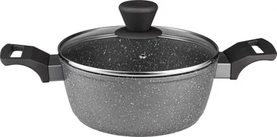 Produktbild von AMBITION Topf Aluminium Kochtopf Suppentopf mit Deckel Griffen SILVERSTONE 2,3 L