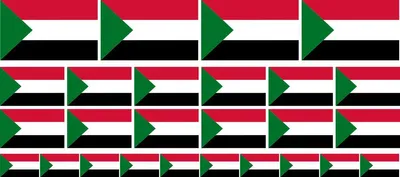 Produktbild von Mini Aufkleber Set - Pack glatt - 4x 51x31mm+ 12x 33x20mm + 10x 20x12mm- selbstklebender Sticker - Sudan - Flagge / Banner / Standarte fürs Auto, Büro, zu Hause und die Schule - Set of 26