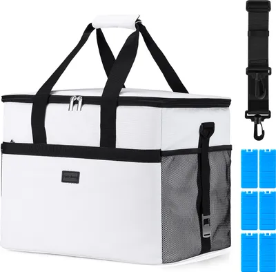Produktbild von Packaway 4-lagige isolierte Kühltasche - Lunchtasche 40 Liter - Weiß