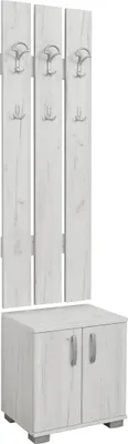 Produktbild von Garderobe Camprodon 02, Farbe: Eiche Weiß - 209 x 50 x 37 cm (H x B x T)