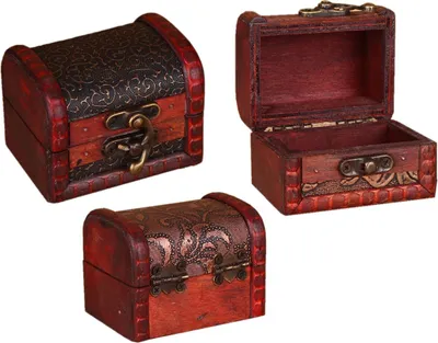 Produktbild von Sada 5 historických drevených škatúľ (truhiel)