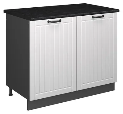 Produktbild von Spülenunterschrank Vicco Fame-Line Weiß Landhaus/Anthrazit 100 cm, AP Anthrazit, Model 61950