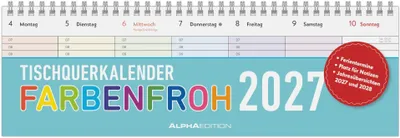 Produktbild von Tischquerkalender Farbenfroh 2027