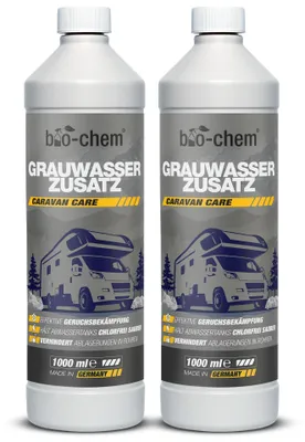 Image de Additif pour réservoir d'eau grise | 2 x 1 litre de concentré | Nettoyant pour réservoirs d'eau grise et d'eaux usées