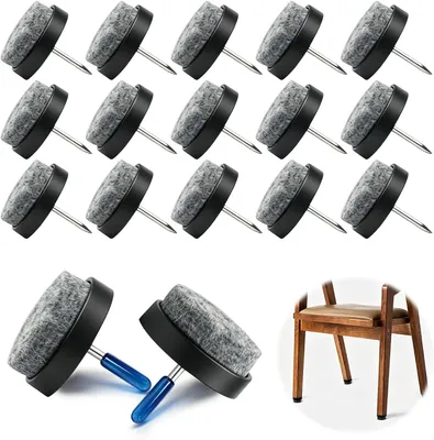 Produktbild von 50 Stück Filzgleiter mit Nagel, 22 mm für Stühle, runde Filzgleiter für Möbel, geeignet für Parkett, Laminat und Fliesen