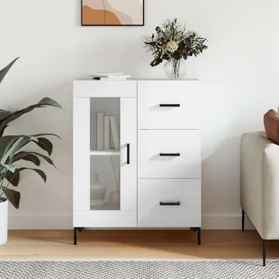 Produktbild von The Living Store Sideboard Hochglanz-Weiß 69,5x34x90 cm Holzwerkstoff
