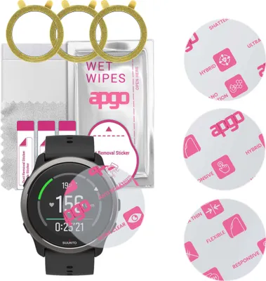 Produktbild von apgo 3 Stück Schutzglas, klar, kompatibel mit Suunto 5 Peak Smartwatch, Hybrid 8H, Ersatz für Hartglas, Displayschutzglas, Bildschirmschutz, Displayschutz, kratzfest