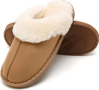 Produktbild von Damen Herren Hausschuhe Winter Warm Faux Pelz Slipper Weiche Flache Plš¹sch Pantoffel rutschfeste Outdoor/Indoor - mit super