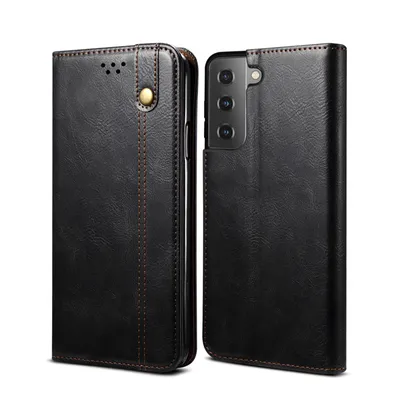 Obrázek produktu pro Pouzdro pro Samsung Galaxy S21 FE 5G, kožené flip pouzdro peněženka s funkcí stojánku černé