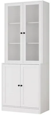 Produktbild von Bücherregal mit Glastür XFT-001, 39,3 x 61,4 x 183 cm, weiß