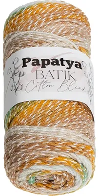 Image de Fil PAPATYA Coton BLEND teinté batik - 100 g, 225 m - Orange, Marron