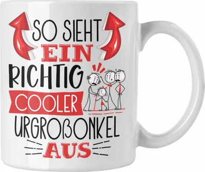 Produktbild von Trendation - Urgroßonkel Tasse Geschenk So Sieht Ein RIchtig Cooler Urgroßonkel Aus Geschenkidee Lustiger Spruch Geburtstag Becher Kaffeetasse (Weiß)