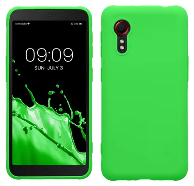 Produktbild von kwmobile Hülle für Samsung Galaxy Xcover 5 TPU Case - Handyhülle unterstützt kabelloses Laden, flexible Schutzhülle, gummiertes Cover in Neon Grün