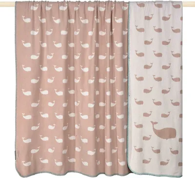 Produktbild von Pad Wohndecke, Kuscheldecke WHALE pink Maritim 150 x 200 cm weich kuschelig