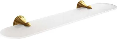 Produktbild von Wandablage für Badezimmer aus Glas und bronzefarbenem Stahl