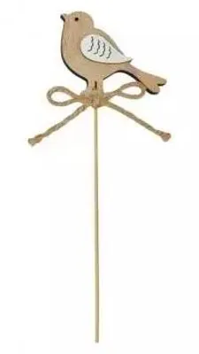 Produktbild von Dekofigur Spatz aus Holz, 25 cm hoch, 5 mm tief, mit spitzem Standfuß
