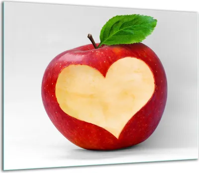 Produktbild von Herdabdeckplatten Glaskeramikkochfeld-Abdeckung Spritzschutz Glas 60x52cm Obst Herz