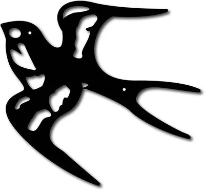 Immagine prodotto di Mensola da giardino con rondini - Decorazione da parete in metallo - Per interni ed esterni - Nero - 25,4 cm