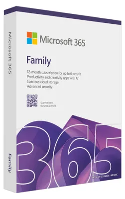 Produktbild von Microsoft 365 Family FY25H2 Mac/Win, 1 Rok, Eng