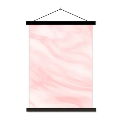 Produktbild von MuchoWow® Textilposter Marmor - Rosa - Weiß - Luxus - Marmoroptik 60x80 cm mit schwarzem Rahmen - Plakathalter
