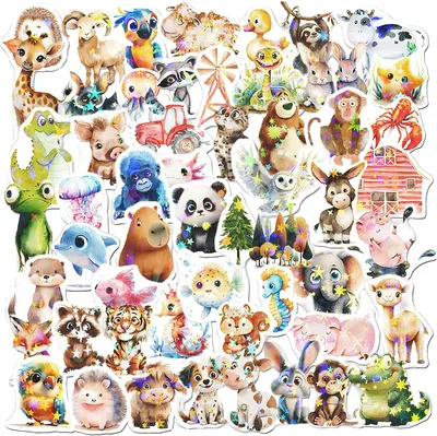 Immagine prodotto di Adesivi di carta a forma di animali, colorati, confezione da 100 pezzi, ideali per bambini e progetti creativi