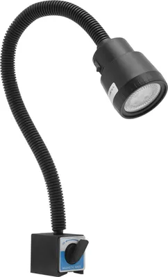 Image de Lampe de travail - Lampe magnétique pour machine - LED 5 W - 120 lm - Col de cygne flexible 50 cm - Prise UE - Lumière blanche - IP50 - Noir