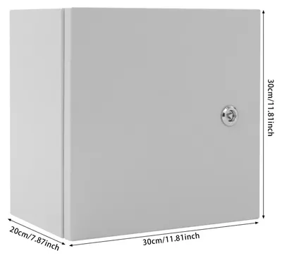 Produktbild von Elektro-Verteilerschrank - Wandmontierbarer Anschlusskasten - IP65 wasserdicht - Abschließbares Stahlgehäuse - IK08 Stoßfestigkeit - 30×30×20 cm
