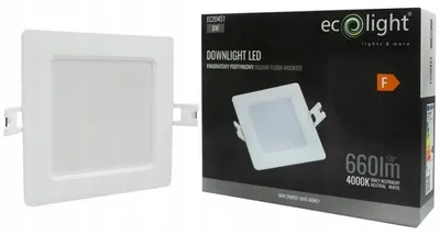 Image de Luminaire encastré carré blanc 12 cm encastré LED 6W downlight Ecolight EC20451