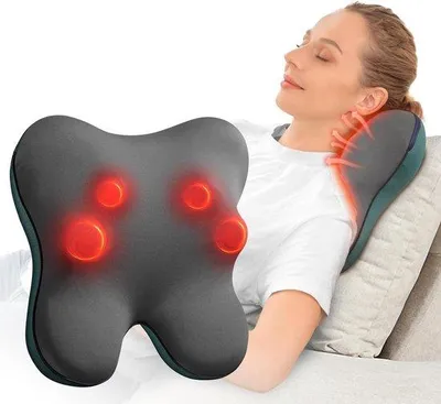 Zdjęcie produktu dla Masażer do pleców - poduszka Shiatsu - relaksacja mięśni w domu - z funkcją ogrzewania - 3D głowice masujące - kolor czarny