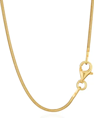 Produktbild von NKlaus Halskette 42cm Schlangenkette 925 Silber Gelbgold vergoldet 1,1mm breit Collier 15126