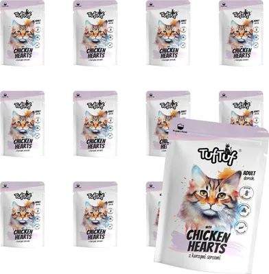 Produktbild von NASSFUTTER FÜR KATZEN TufTuf Luncheon Fleischbeutel mit Hühnerherzen 10x100g